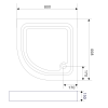 Čtvrtkruhová sprchová vanička 80 cm – Aqualine BTTR80