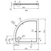 Čtvrtkruhová sprchová vanička z litého mramoru 80 cm – Aqualine Tecmi R55 PQ558