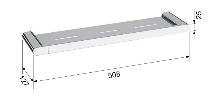 FLORI polička 508mm, chrom