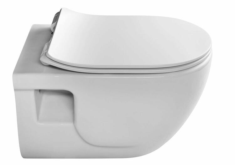 BRILLA CLEANWASH závěsná WC mísa s bidetovou sprškou, Rimless, 36,5x53cm, bílá