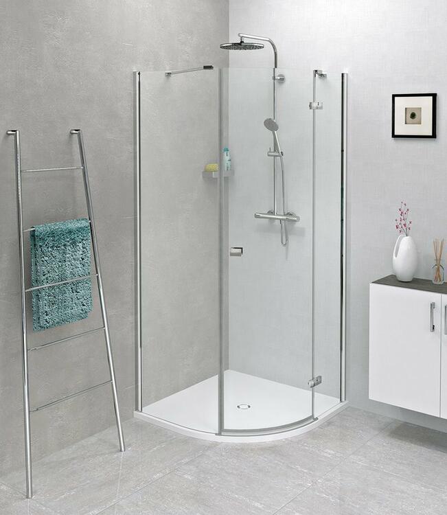 Čtvrtkruhová sprchová vanička z litého mramoru 80 cm – Polysan Flexia R550 91171
