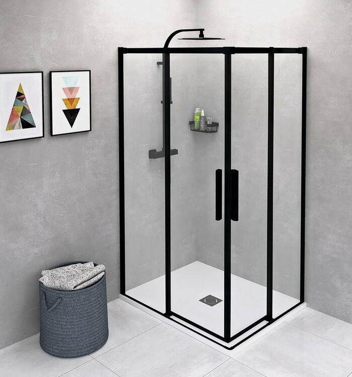 ALTIS BLACK obdélníkový sprchový kout 1000x800 mm, L/P varianta, rohový vstup, čiré sklo