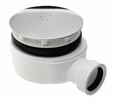Vaničkový sifon, průměr 90mm, DN40, extra nízký, krytka nerez lesk | Více - 