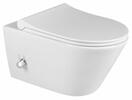 AVVA CLEANWASH závěsná WC mísa, integrovaná baterie a bidet. sprška, Rimless, 35,5x53cm, bílá
