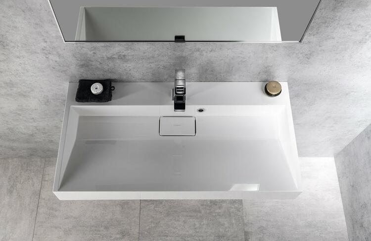 Umyvadlo kryt výpusti 90×46 cm bílá – Sapho AMUR 55032