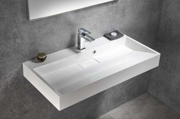 Umyvadlo kryt výpusti 90×46 cm bílá – Sapho AMUR 55032