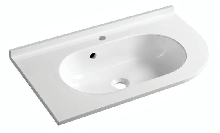 Mramorové umyvadlo levé rohové 75×45 cm bílá - PULSE BM752