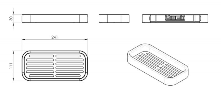 OUTLINE polička do sprchy, 241x30x111mm, chrom