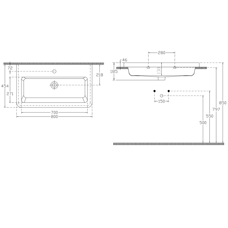 Keramické umyvadlo 80×45 cm bílá – Sapho CITY KE080