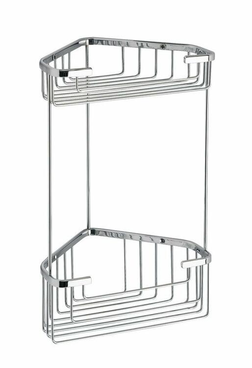 SMART dvojitá rohová polička 175x325x175mm, chrom