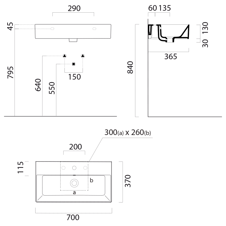 Keramické umyvadlo 70×37 cm bílá – GSI KUBE X 9455111