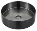 Nerezové umyvadlo na desku Ø 38cm, včetně výpusti – Sapho Aurum gun metal