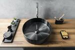 Nerezové umyvadlo na desku Ø 38cm, včetně výpusti – Sapho Aurum gun metal