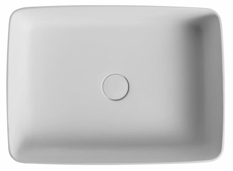 THIN umyvadlo na desku, Rockstone, 50x37 cm, bílá mat