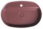 INFINITY OVAL keramické umyvadlo na desku, 60x40cm, maroon red