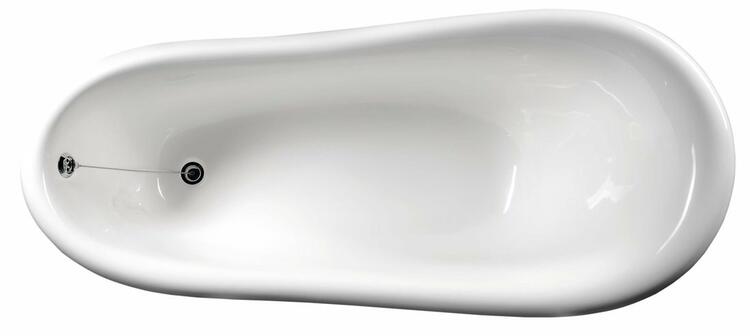 RETRO volně stojící vana 147x69,5x67,5cm, nohy bílé, černá/bílá (RAL9005)