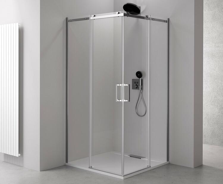 THRON ROUND obdélníkový sprchový kout 1100x900mm, kulaté pojezdy, rohový vstup