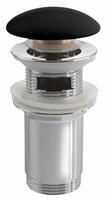 Umyvadlová výpust 5/4“, click-clack, keramická zátka, 10-50mm, černá mat | Více - 