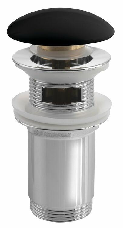 Umyvadlová výpust 5/4“, click-clack, keramická zátka, 10-50mm, černá mat