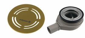 FLEXIA vaničkový sifon, průměr 90mm, DN40, kruhová krytka zlato mat | Více - 