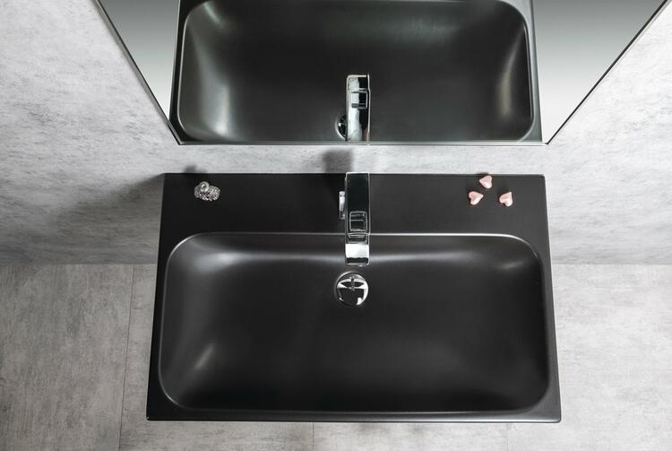 Keramické umyvadlo 76×46,5 cm černá mat – Sapho TORIDI TU0226B