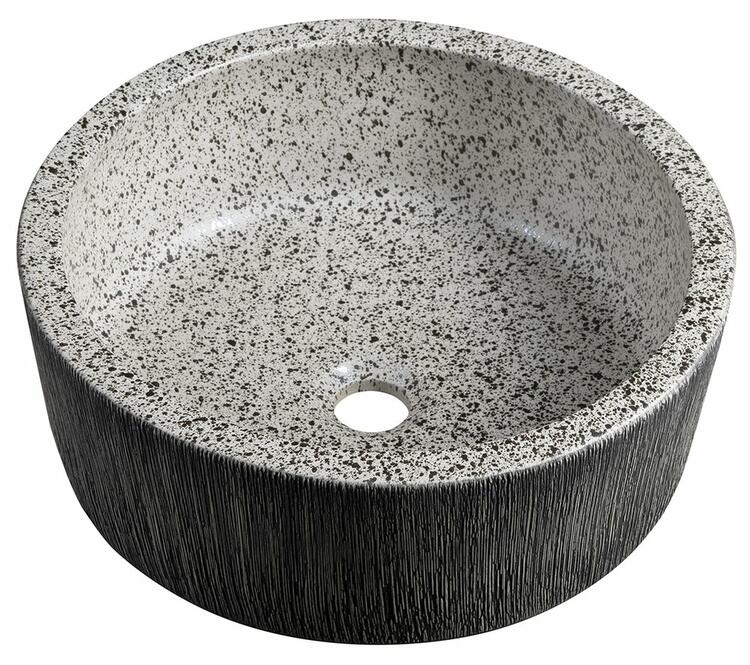 PRIORI keramické umyvadlo na desku, Ø 41cm, granit