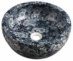 PRIORI keramické umyvadlo na desku, Ø 41 cm, modré květy | Více - 