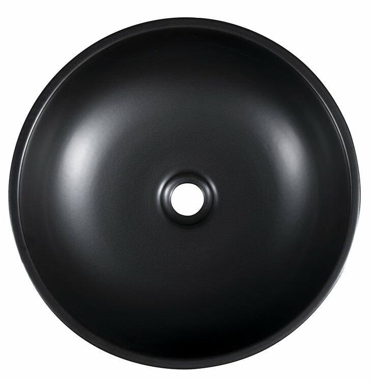 PRIORI keramické umyvadlo na desku, Ø 41cm, černá/zelená
