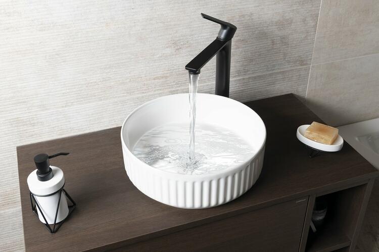 ION keramické umyvadlo na desku, průměr 36cm, bílá