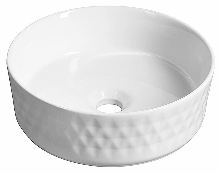ROMBO keramické umyvadlo na desku, průměr 36cm, bílá