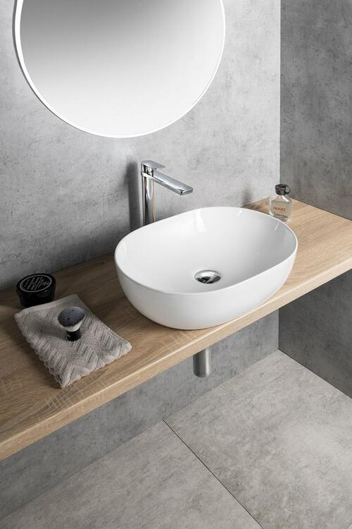 Keramické umyvadlo na desku 49x36cm, bílá