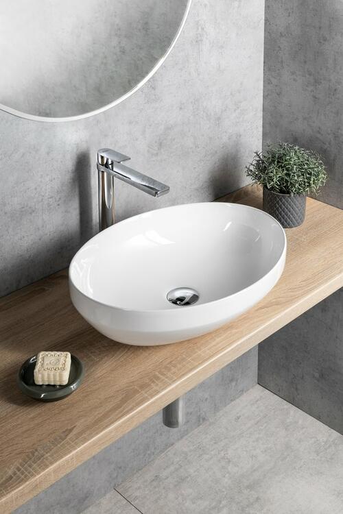 Keramické umyvadlo na desku 50,5x37cm, bílá