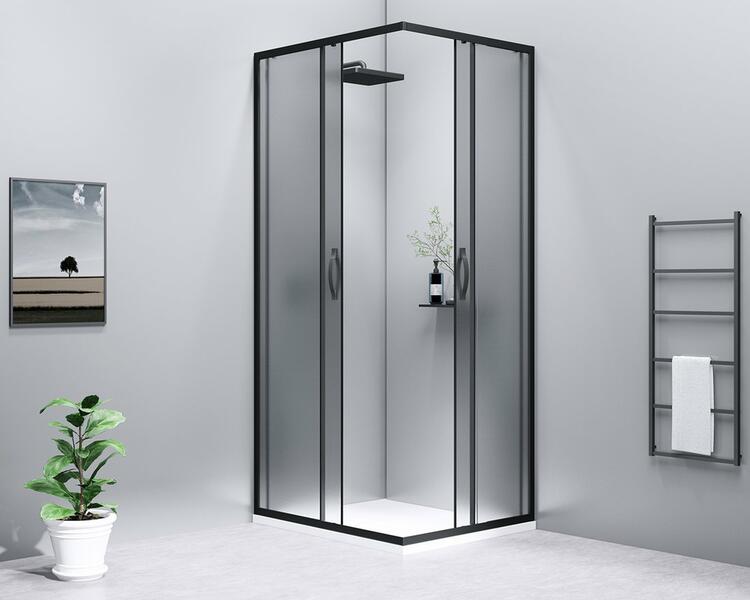 SIGMA SIMPLY BLACK obdélníkový sprchový kout 900x800 mm, L/P varianta, rohový vstup, sklo Brick