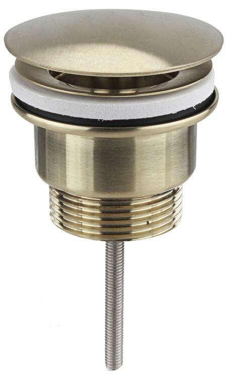 Umyvadlová výpust 5/4“, neuzavíratelná, velká zátka, 10-55mm, zlato mat