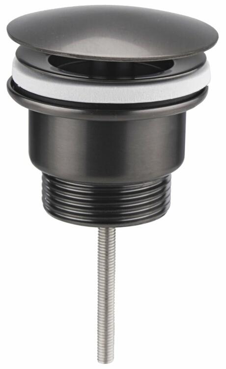 Umyvadlová výpust 5/4, neuzavíratelná, velká zátka, 10-55mm, gun metal