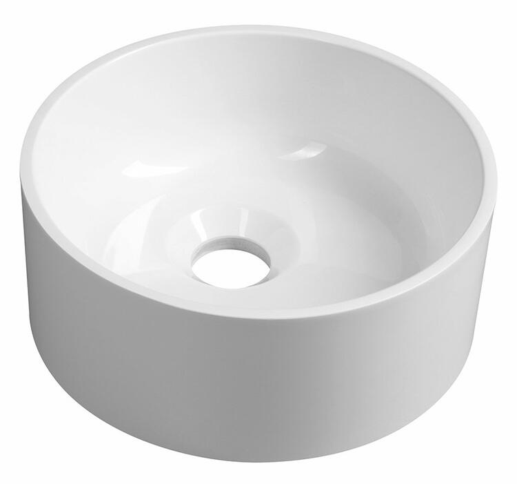 SANNA umývátko na desku, litý mramor, průměr 25cm, bílá