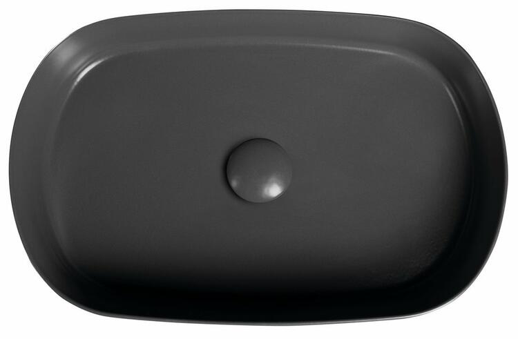 INFINITY OVAL keramické umyvadlo na desku, 55x36cm, antracit