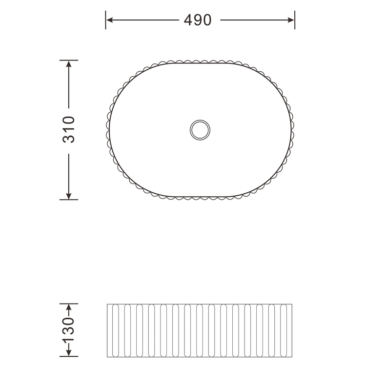 PICOBELLO keramické umyvadlo na desku 49x31cm, bílá