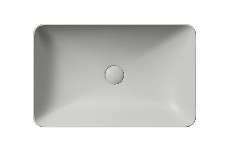 PURA keramické umyvadlo na desku 60x38cm, cenere mat