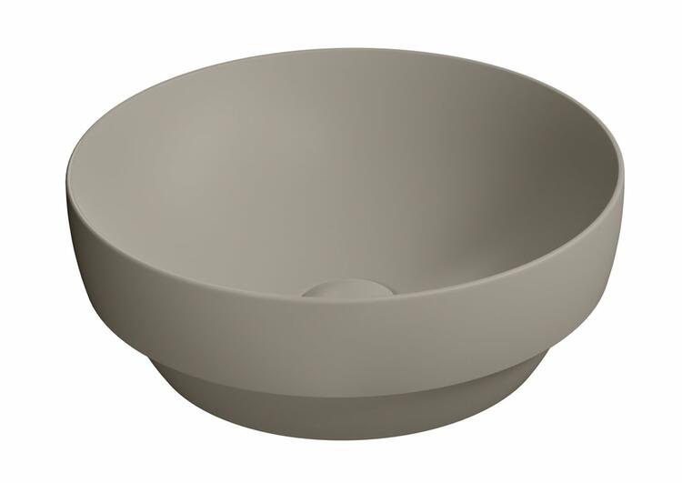 PURA keramické umyvadlo na desku, průměr 40cm, tortora mat