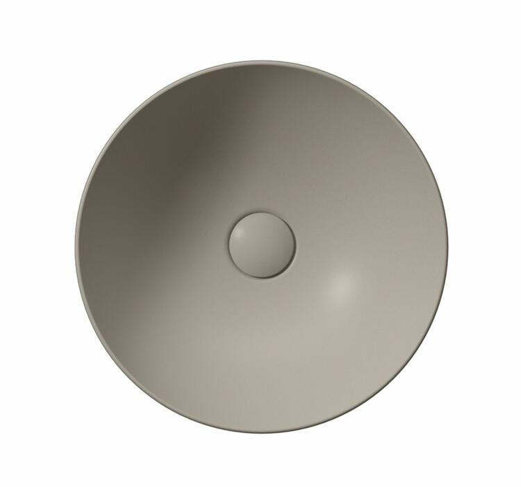 PURA keramické umyvadlo na desku, průměr 40cm, tortora mat
