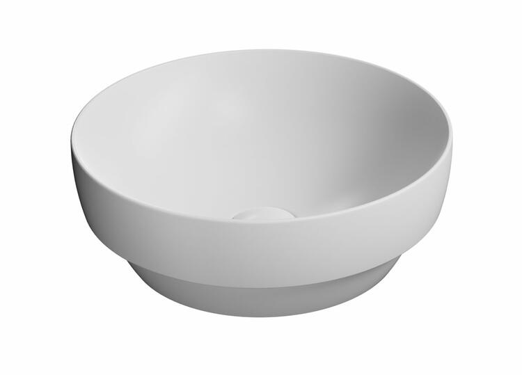 PURA keramické umyvadlo na desku, průměr 40cm, bílá mat