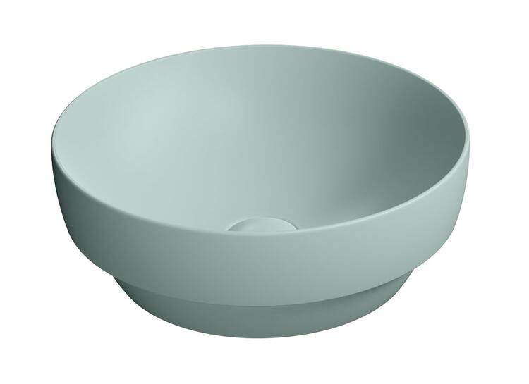 PURA keramické umyvadlo na desku, průměr 40cm, ghiaccio mat