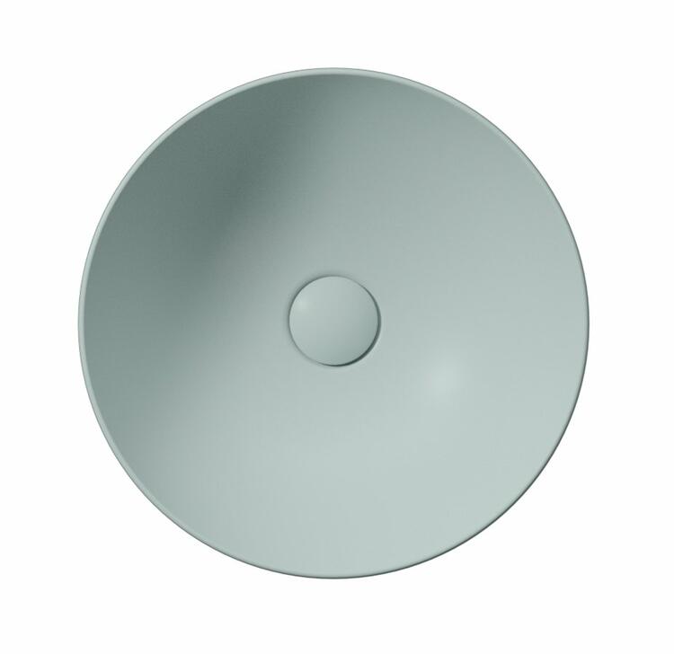 PURA keramické umyvadlo na desku, průměr 40cm, ghiaccio mat