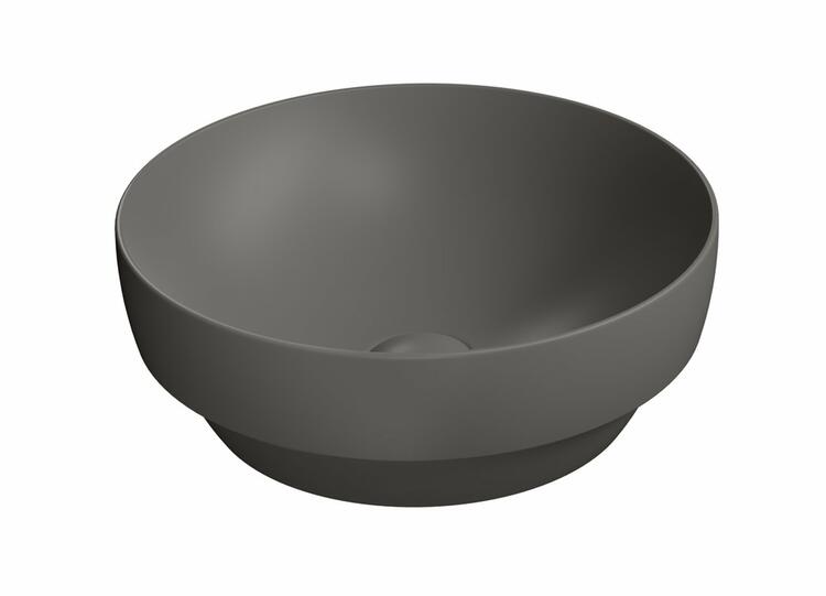 PURA keramické umyvadlo na desku, průměr 40cm, bistro mat