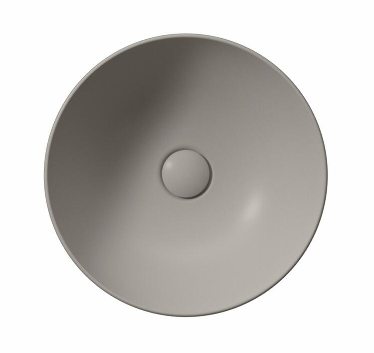 NUBES keramické umyvadlo na desku průměr 40cm, tortora mat