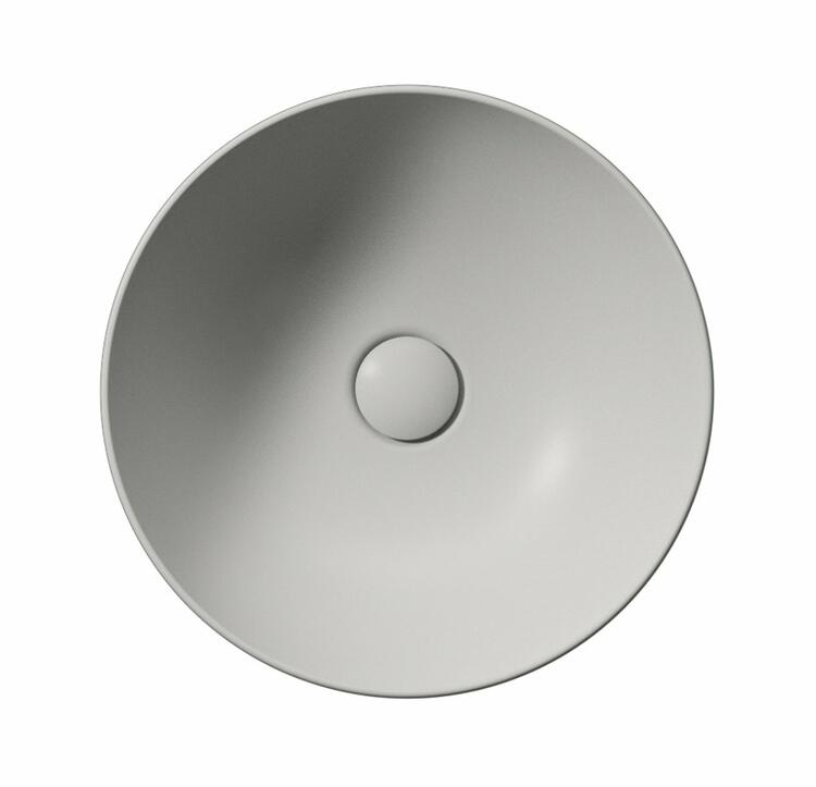 NUBES keramické umyvadlo na desku průměr 40cm, cenere mat