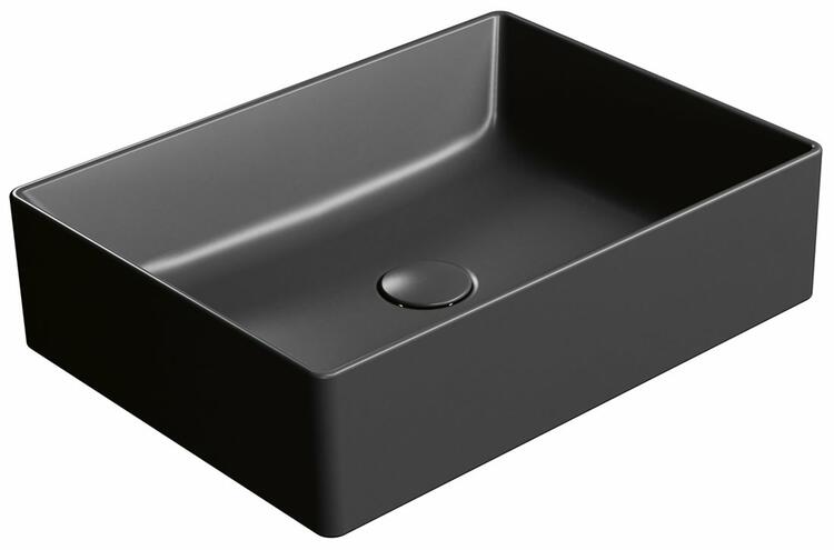 KUBE X keramické umyvadlo na desku, 50x37cm, černá mat