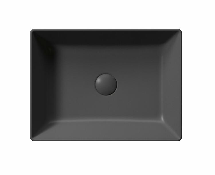 KUBE X keramické umyvadlo na desku, 50x37cm, černá mat