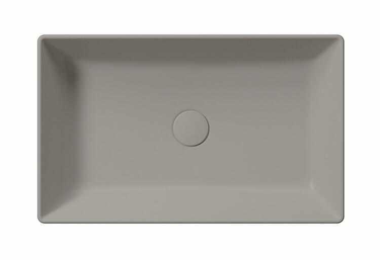 KUBE X keramické umyvadlo na desku, 60x37cm, tortora mat